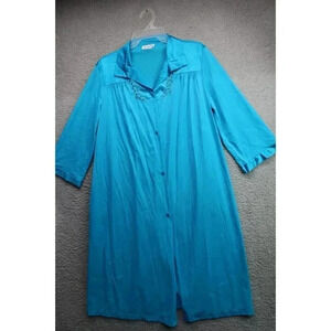 Vanity Fair Women's Button Up Pajama Gown-Medium-Pockets